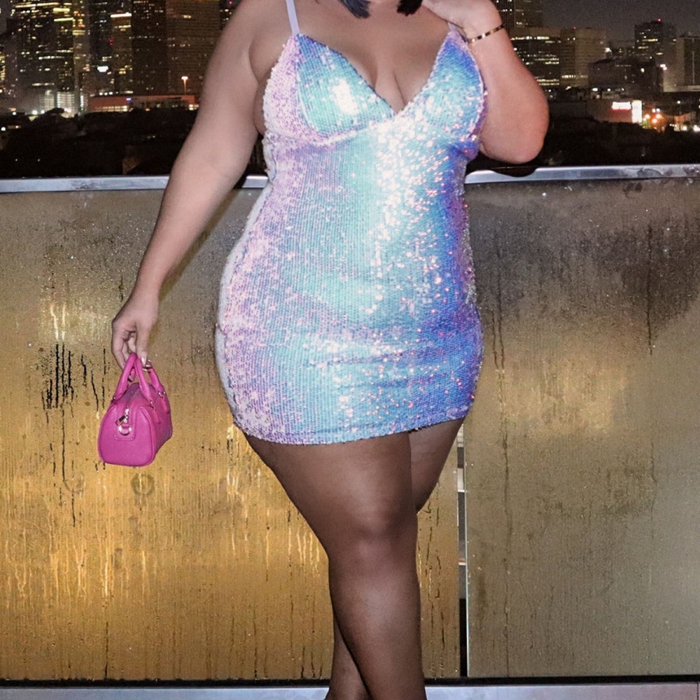 Shimmering Blue Sequin Dress